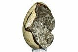 Septarian Dragon Egg Geode - Sparkly Black Crystals #308834-1